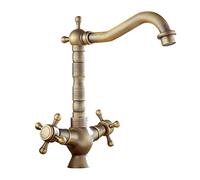 BiaoTeng Kitchen Sink tap Antique Brass Kitchen Faucet Kitchen Mixer taps 1 Hole Brass Kitchen Mixer taps 1 Hole with Hose Hot and Cold Faucet 360° Swivel for Sink
