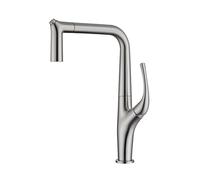 BiaoTeng Kitchen Sink Taps Mixer with Pull Out Spray 2 Mode Hot and Cold Kitchen Sink Mixer Tap One Hole Single Handle Brass Brushed