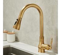 BiaoTeng Kitchen Tap Pull Out Retro with 360 Rotatable 3 Functions Hot and Cold Brass Kitchen Sink Mixer Taps 1 Hole Antique