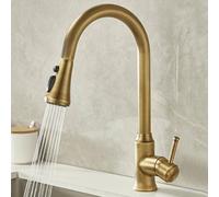 BiaoTeng Kitchen Tap Pull Out Retro with 360 Rotatable 3 Functions Hot and Cold Brass Kitchen Sink Taps Mixer One Hole Antique