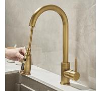 BiaoTeng Kitchen Tap Pull Out Retro with 360 Rotatable 3 Functions Hot and Cold Brass Vintage Kitchen Taps for Sink Antique