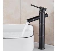 BiaoTeng Tall Black Mixer Tap Bathroom Sink Hot and Cold Brass Vintage Style Bathroom Sink Taps 1 Hole