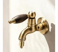 BiaoTeng Vintage Garden Tap Wall Mount Washing Machine Faucet | 1/2 Inch Brass Outdoor Tap Cold Water for Bathroom Washing Machine