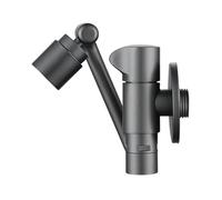 BiaoTeng Wall Mounted Cold Water Tap 2 Functions with 360 Rotatable Brass 1/2 Inch Outside Garden Tap Grey