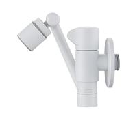 BiaoTeng Wall Mounted Cold Water Tap 2 Functions with 360 Rotatable Brass 1/2 Inch Outside Garden Tap White
