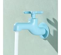 BiaoTeng Wall Mounted Cold Water Tap Blue | 1/2 Inch Cold Water Only Bathroom Tap with Cross Handle Brass for Mop Pool Basin Garden
