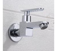 BiaoTeng Wall Mounted Cold Water Tap Brass Outside Tap Wall Mount 1/2 Inch Chrome