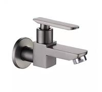 BiaoTeng Wall Mounted Cold Water Tap Brass Outside Tap Wall Mount 1/2 Inch Grey
