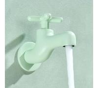 BiaoTeng Wall Mounted Cold Water Tap Green | 1/2 Inch Cold Water Only Bathroom Tap with Cross Handle Brass for Mop Pool Basin Garden