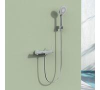 BiaoTeng Wall-Mounted Single Lever Faucet Bathroom Bath Hand Shower Mixer Taps 3 Mode Hot and Cold Brass Modern Bath Shower Mixer Taps 150mm Chrome