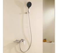 BiaoTeng Wall Mounted Waterfall Bath Tap with Shower Brushed Nickel