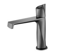 BiaoTeng Waterfall Bathroom Basin Mixer Tap 1 Hole Hot and Cold Brass Sink Taps for Bathroom Waterfall Grey