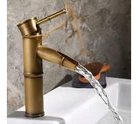 BiaoTeng Waterfall Bathroom Basin Mixer Tap 1 Hole Vintage Hot and Cold Brass Retro Bathroom Sink Taps Single Handle