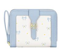 BIAOTIE Bow Women's Wallet Cute Bifold Zipper Around Wallet for Women RFID Credit Card Holder Purse for Ladies Aesthetic Leather Card Holder Purse, Sky Blue, Bow