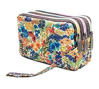 BIAOTIE Large Capacity Wristlet Wallet - Women Printed Nylon Waterproof Handbag Clutch Purse (F-12)
