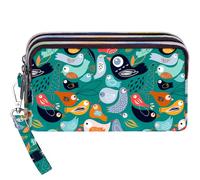 BIAOTIE Large Capacity Wristlet Wallet - Women Printed Nylon Waterproof Handbag Clutch Purse, Sku-ha-09