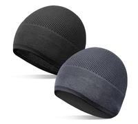 BIAOTN Bamboo Lightweight Skull Cap Helmet Liner for Men Women, Soft and Comfy Multifuctional Beanie Hats, Black/Graphite, One size
