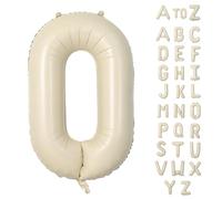 Biapian 40 Inch Giant Cream O Foil Balloons, Big Single Alphabet A-Z, Beige Large Aluminum O Balloons for Birthday, Baby Shower, Wedding, Anniversary Party Decoration