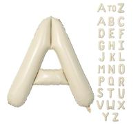 Biapian 40 Inch Letter A Balloons, Giant Cream A Foil Balloon, Big Single Alphabet A-Z Balloons, Beige Large Aluminum A Balloons Helium for Birthday, Baby Shower, Wedding, Anniversary Party Decoration