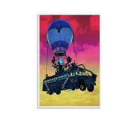 BIARA Battle Bus Poster Battle Royale Video Game Poster Posters for Room Aesthetic Canvas Wall Art Bedroom Decor 12x18inch(30x45cm), Unframe-style