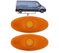 BIAREN 2x Side Marker Indicator Lamp Light Lens Amber For Renault Master Mk3 Vauxhall Movano B Mk2 Nissan NV400 261B00001R 4419475 2618000Q0A