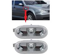 BIAREN 2x Side Marker Indicator Repeater Light Lamp Lens Clear For Volkswagen VW Transporter T5 Caddy Golf Passat Polo Bora Amarok Sharan Seat Alhambra Toledo Leon Ibiza Cordoba Ford Galaxy 1J0949117