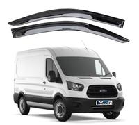 BIAREN Front Wind Deflectors for Ford Transit Mk8 2014 Onwards Left & Right | Smoke Tinted Rain Guards, Window Visors, Left & Right Pair