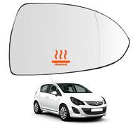 BIAREN Wing Mirror Glass Right Heated For Vauxhall Opel Corsa D E 2006-2019 13191932 1426558 13296268, Wing Mirror Glass + Back Plate