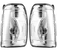 BIAREN Wing Mirror Indicator Lamp Lens Clear Left Side And Right Side Set For Ford Transit MK8 2019 Onwards Only BK3113B382AB 1847389 BK3113B381AB 1847387 Clear/White