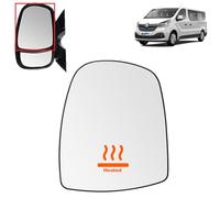 BIAREN Wing Mirror Upper Glass Left Heated For Renault Trafic Vauxhall Opel Vivaro Nissan Primastar (2001-2014) 7701050267 4408323 9636600QAH - Wing Mirror Glass + Back Plate