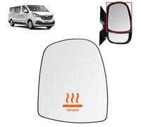 BIAREN Wing Mirror Upper Glass Right Heated For Renault Trafic Vauxhall Opel Vivaro Nissan Primastar (2001-2014) 7701052624 4410618 9636500QAK - Wing Mirror Glass + Back Plate