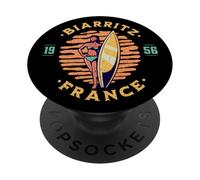 Biarritz France 1956 Surfer Distressed Print PopSockets Adhesive PopGrip