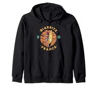 Biarritz France 1956 Surfer Zip Hoodie