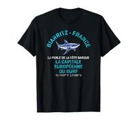 Biarritz France Shortfin Mako Shark Distressed Print T-Shirt