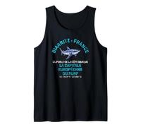 Biarritz France Shortfin Mako Shark Distressed Print Tank Top