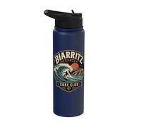Biarritz France Surf Club Surfer Stainless Steel Insulated Water Bottle
