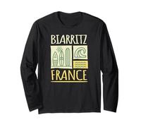 Biarritz France Surfboards and Waves Long Sleeve T-Shirt