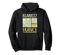 Biarritz France Surfboards and Waves Pullover Hoodie