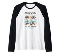 Biarritz France The Basque Coast Surfer Lifestyle Raglan Baseball Tee