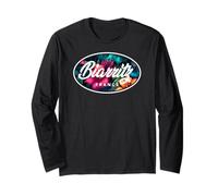 Biarritz France Tropical Flowers Oval Long Sleeve T-Shirt