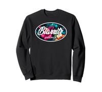 Biarritz France Tropical Flowers Oval Sweatshirt