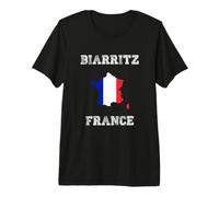 Biarritz France Vintage France Flag Map Design Premium T-Shirt