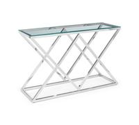 Biarritz Glass Console Table 1.2m - Julian Bowen | TJ Hughes