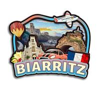Biarritz Nouvelle-Aquitaine France Fridge Magnet Wooden Collection 3D Wood Handmade Travel City Souvenirs Refrigerator Magnet Home Decoration Gift -1260