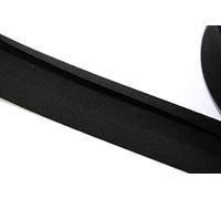Bias Binding/Tape- Polycotton -Trim, Edging, Quilting, Bunting, Arts & Crafts (Polyester & Cotton Blend) (25mm Black, 1m - 100cm)