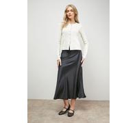 Bias Cut Satin Midi Skirt Oasis Black 10