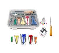 Bias Tape Maker Set,LNKA 5 Sizes 1/4" 3/8" 1/2" 3/4" 1" Bias Maker Kits with Instruction, Binding Foot,Awl,Clips, Bead Needles- for quiltmaking and Fabric fold bias Strips