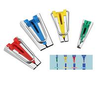 Bias Tape Maker Set with 4 Sizes (6mm/12mm/18mm/25mm) for Sewing and Quilting Bias Tape Maker Tool for DIY Patchwork, Arts and Crafts