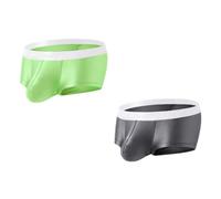 BIATWOWR Herren Sexy Short Leg Mens Bulge Enhancing Underwear Ice Silk Big Pouch Herren Boxer Briefs for Men 2 Pack XXL