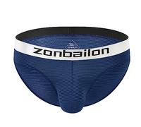 BIATWOWR Low Rise Briefs Mens Pouch Underwear Sexy Big Ball Brief Underpants Man Comfort Panties Blue
